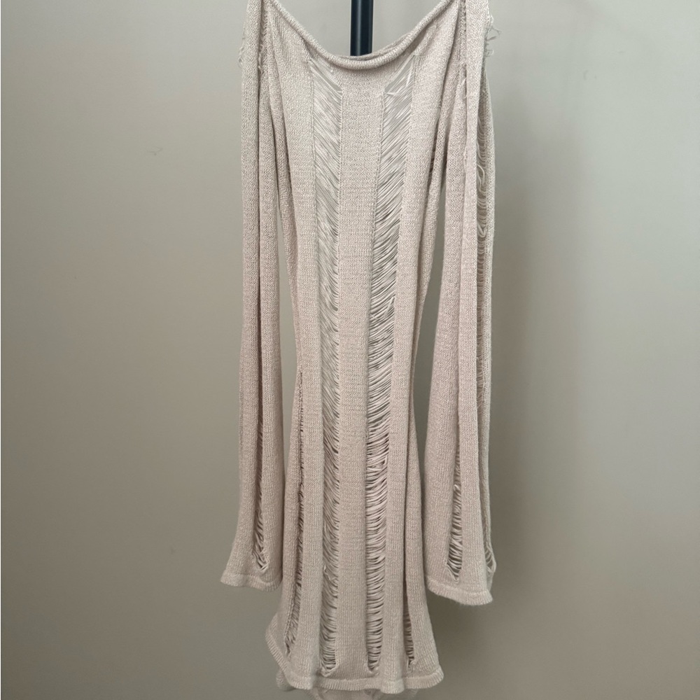 Elegant Cream Knit Dress